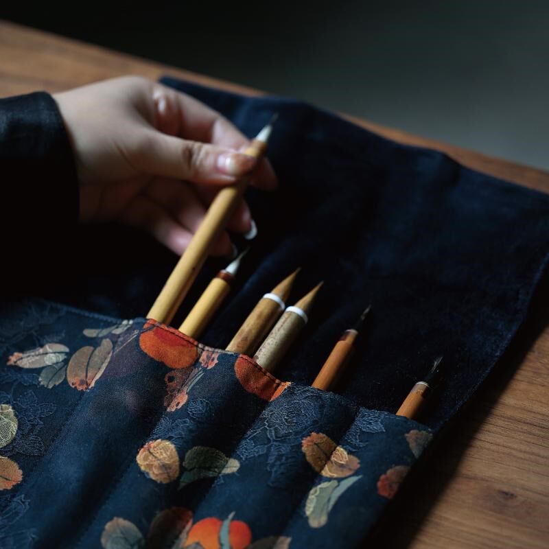 香云纱手工笔帘笔袋中国风古风钢笔毛笔大容量收纳包多功能文具袋,文具电教/文化用品/商务用品,笔帘,淘宝优惠券,粉丝福利购,淘宝优惠卷