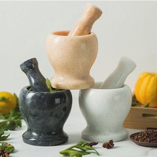 天然家用蒜c泥捣蒜器老式研磨石臼捣药罐研磨器剥蒜器压蒜器蒜臼