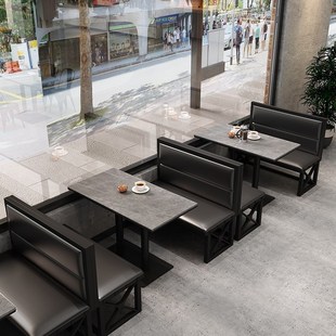 复古酒吧沙发卡座工业p风音乐餐吧小酒馆烧烤店咖啡厅餐厅桌椅组