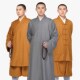 新式 平纹尼长褂 僧衣僧装 僧服短褂小褂男女禅修服春秋款 罗汉褂套装