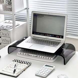 笔记本增高架亚克力台式电脑显示器置物架办公室工位高级感支架座