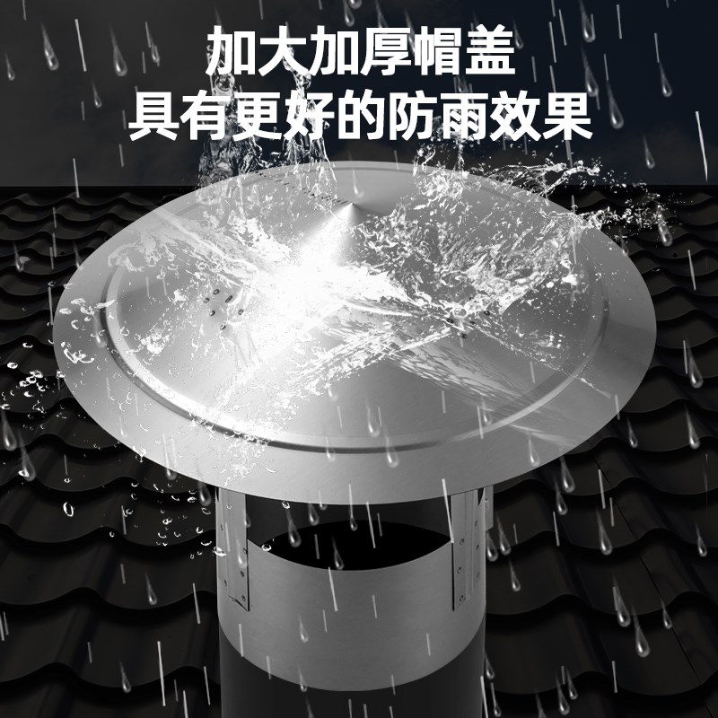 不锈钢烟囱防雨帽排烟帽排气管道室外烟筒盖加厚帽土灶壁炉烟管罩