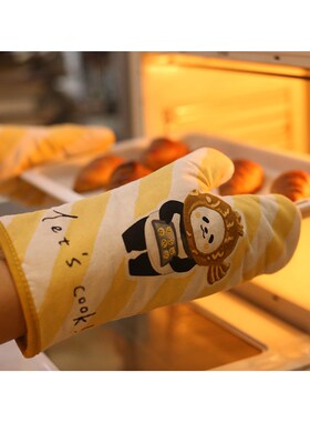 GREVY可爱棉制烘焙手套烤箱手套厨房微波炉防烫加厚隔热手套