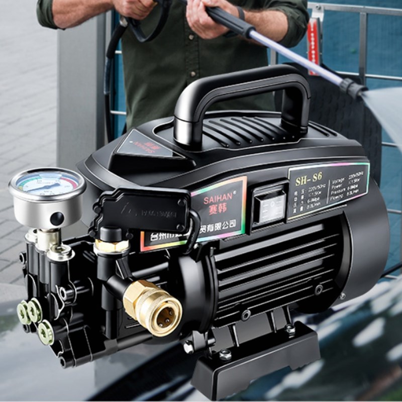 高压洗车机泵头家用220V手提式全自动水泵2000W清洗机头总成SH-S6