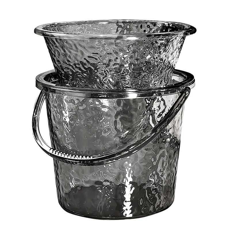 塑料水桶家用大容量纯净空桶提手盖子加厚透明储水洗衣桶大号圆桶