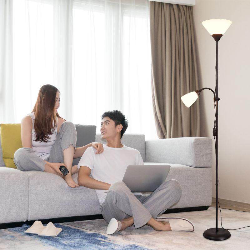 立式中子母暖光氛围灯卧室书现代简约护眼式房台灯双头落地823灯