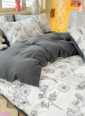 a类四季款卡通萌宿宠舍学生家用YPA单被水套床笠三件套四件套洗床