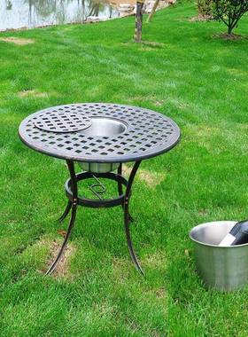 闲CYP户铸冰桶桌椅三件套铝欧式外花园阳台泳池组合小桌椅休桌椅