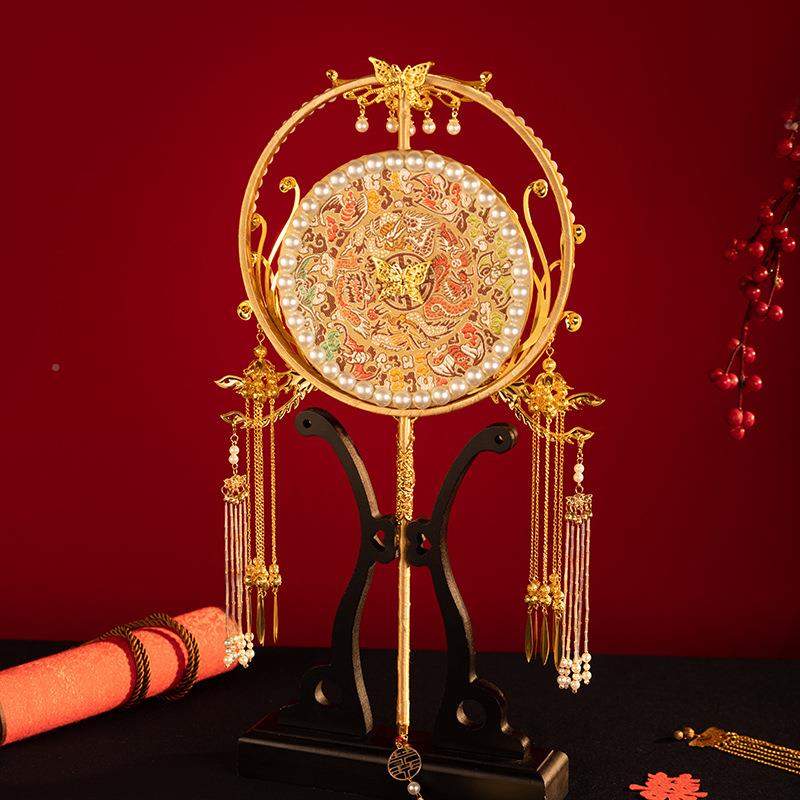 如诗娘新结出婚中式手工扇秀手禾SP-175如服成品持婚扇嫁朋友闺蜜