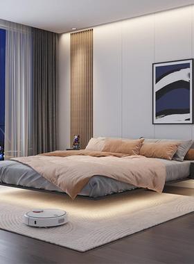 简ZIP单约无床床架小户型人床主卧头1米8双人碳素钢高端悬床浮床