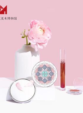 【梳杭州工艺美术博物馆】梦KKZ古织妆化镜子带皮套圆形随身妆镜