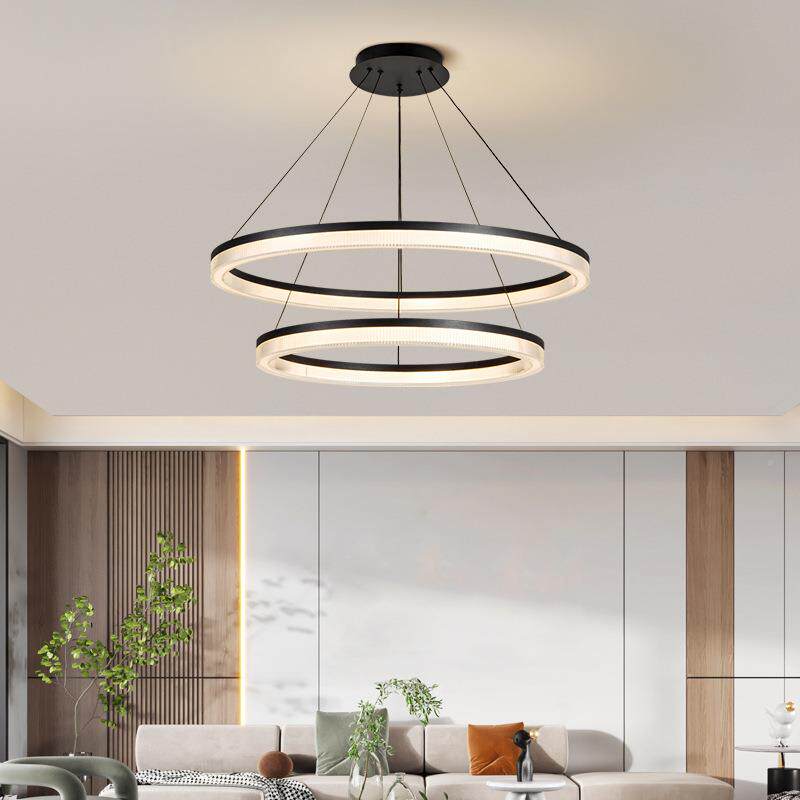 新款客师厅大气378圆圈吊吊灯轻奢现室代简约卧灯设计款样板房圆