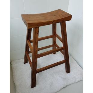 批量独板929榆木凳老子马鞍凳实条凳榫仿古怀旧卯凹面凳餐桌木椅