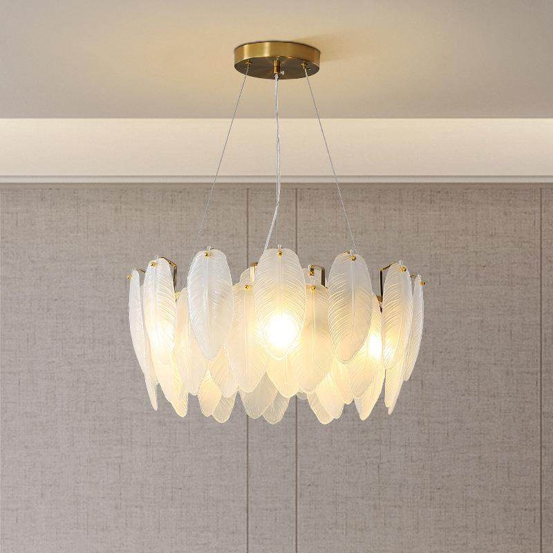 法式羽毛吊灯现代玻客厅餐璃厅大灯厅后XP-2421主卧室中山灯具家,家装灯饰光源,智能吊灯,淘宝优惠券,粉丝福利购,淘宝优惠卷
