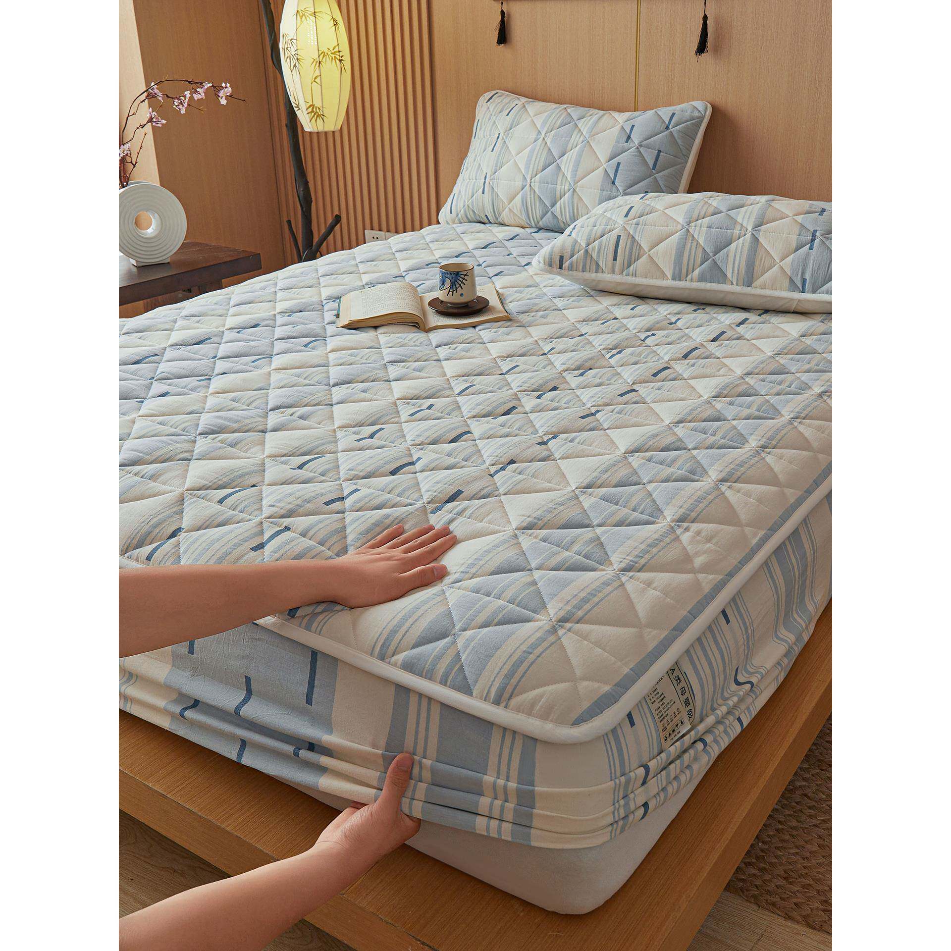 日提罩花夹棉床笠纯棉2025新套款四季通用床罩全包床垫ARS式保护