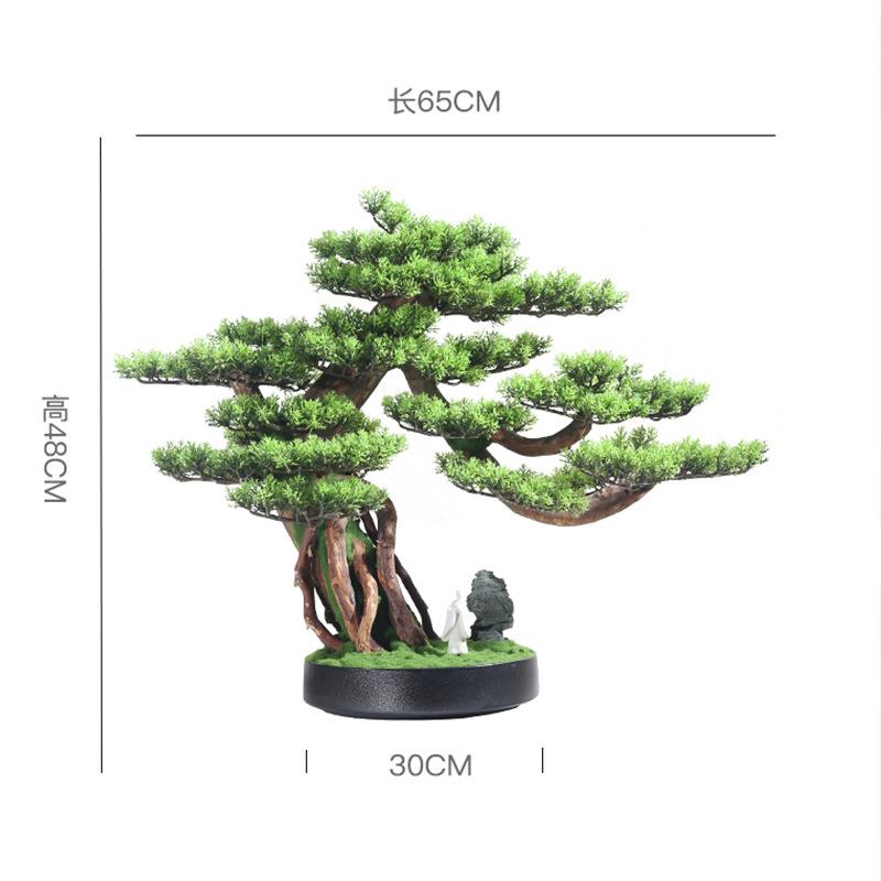 松新中式客厅仿真装罗汉迎客松MP0220物摆件假松树绿植植饰玄关装