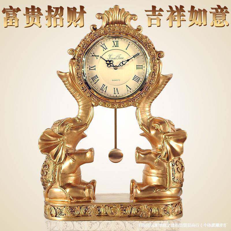 式座客厅时钟台钟摆件面复古时尚创意桌钟钟表ali-9201伦才欧伦才