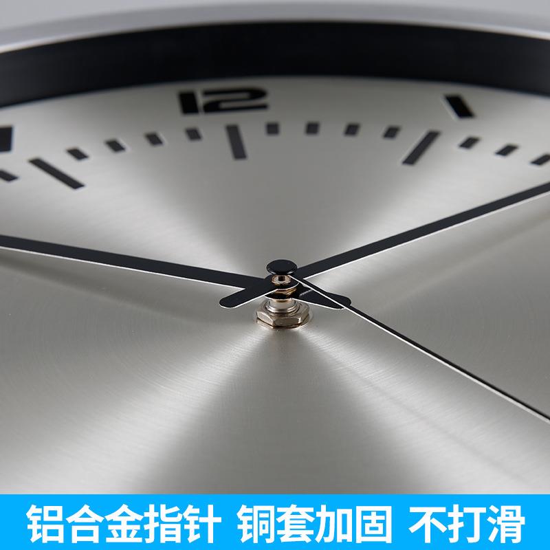 室轻奢简约铝框静音挂钟家FFM用卧挂时钟墙表客厅现时代尚石英钟