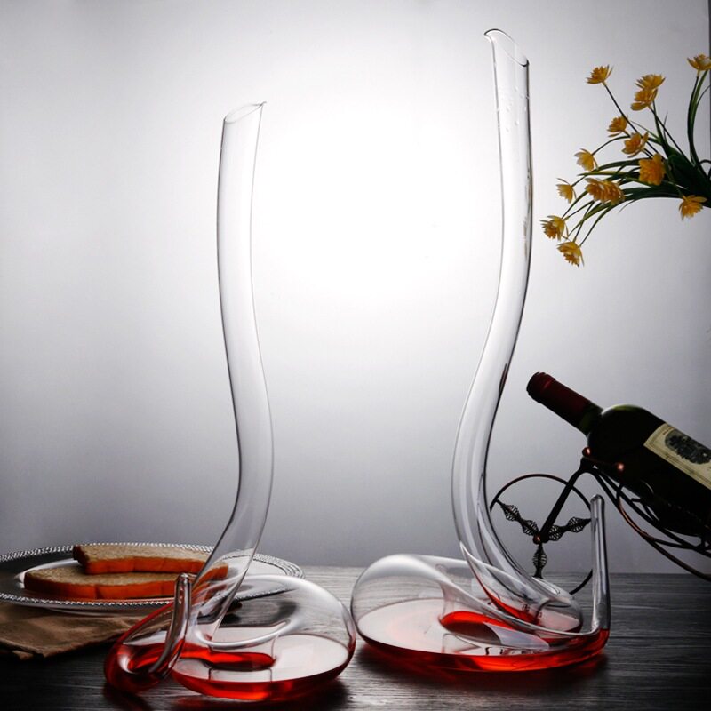 纯手工制作水晶玻璃创意红酒醒酒器异形蛇形醒酒器工艺品造型