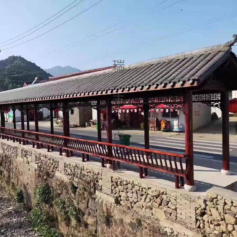 直供户家外长廊古建319廊公园碳化木凉亭庭院长亭户外公园亭厂子