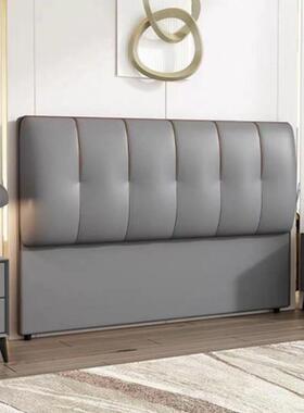 228025新款床床头板软包简约现实木科技布背皮落地超薄代头靠床挡