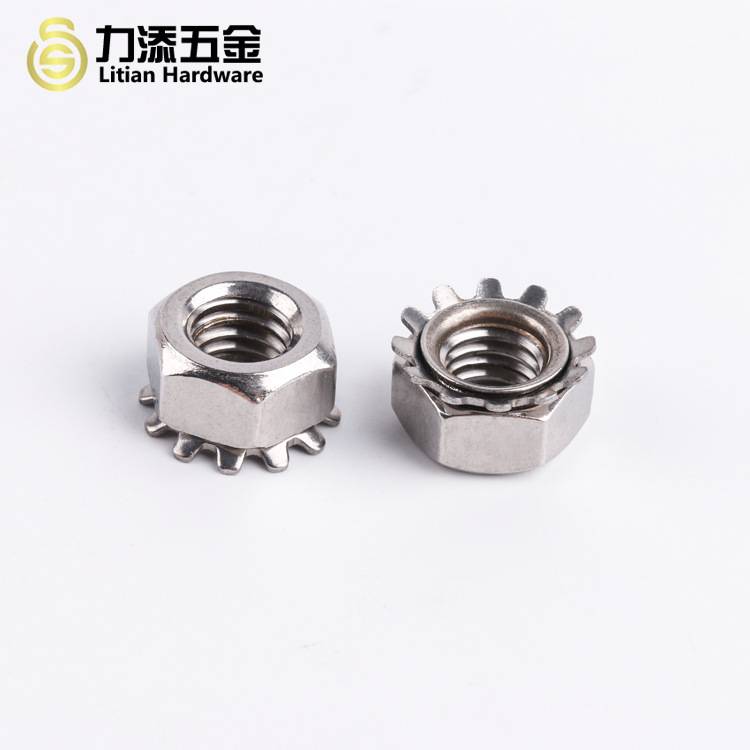 K帽菊花垫一体化螺母外齿垫组合美公英制不锈钢花齿304细牙螺丝帽