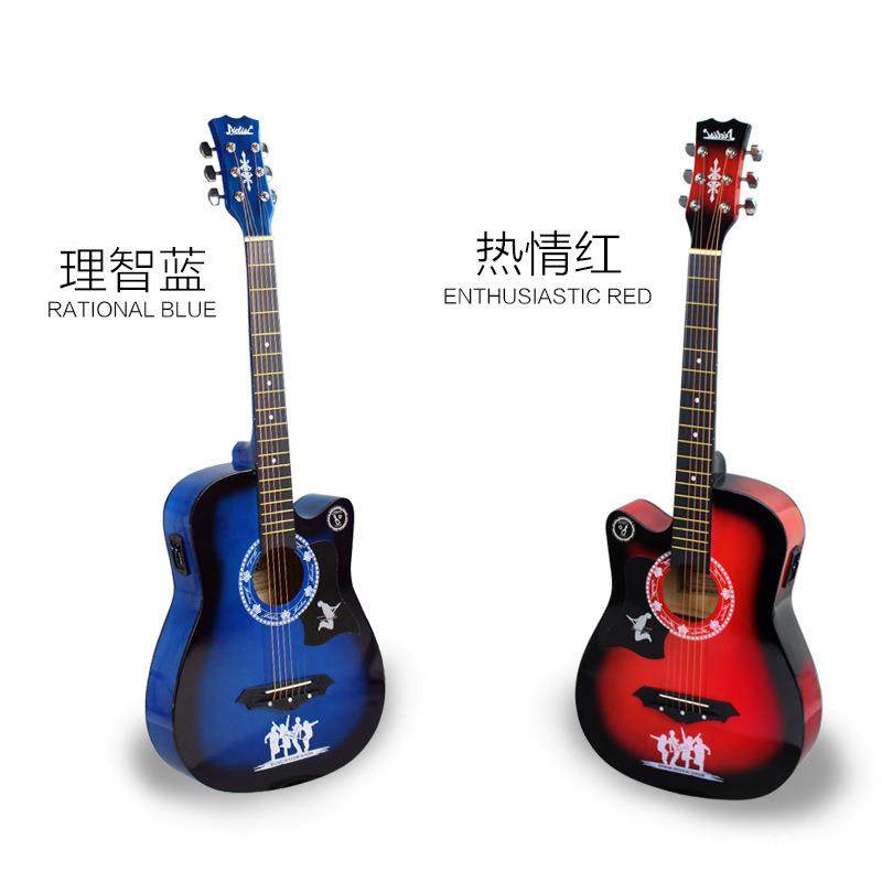 8寸38寸图下谣木他彩色电箱吉他拾音器新吉手初学者入门练民习琴3