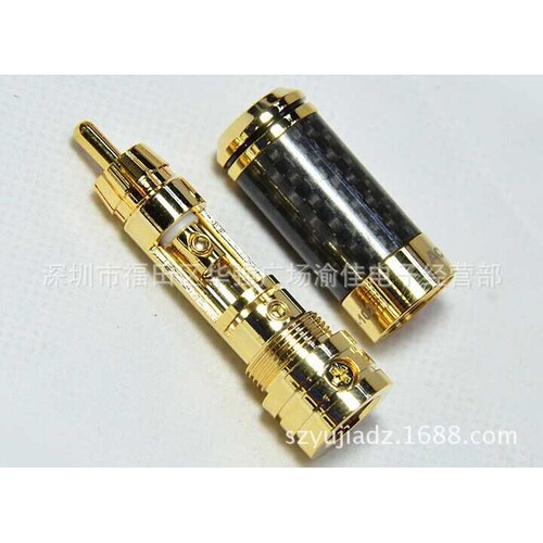 ACROLINK 雅高聆 CF-102(G)镀金碳纤莲花头 碳纤RCA 碳纤连花头