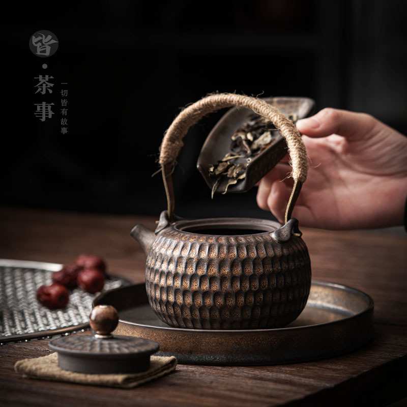 尚岩 创意提梁壶大号陶壶家用大容量花茶壶酒店民宿茶具单壶