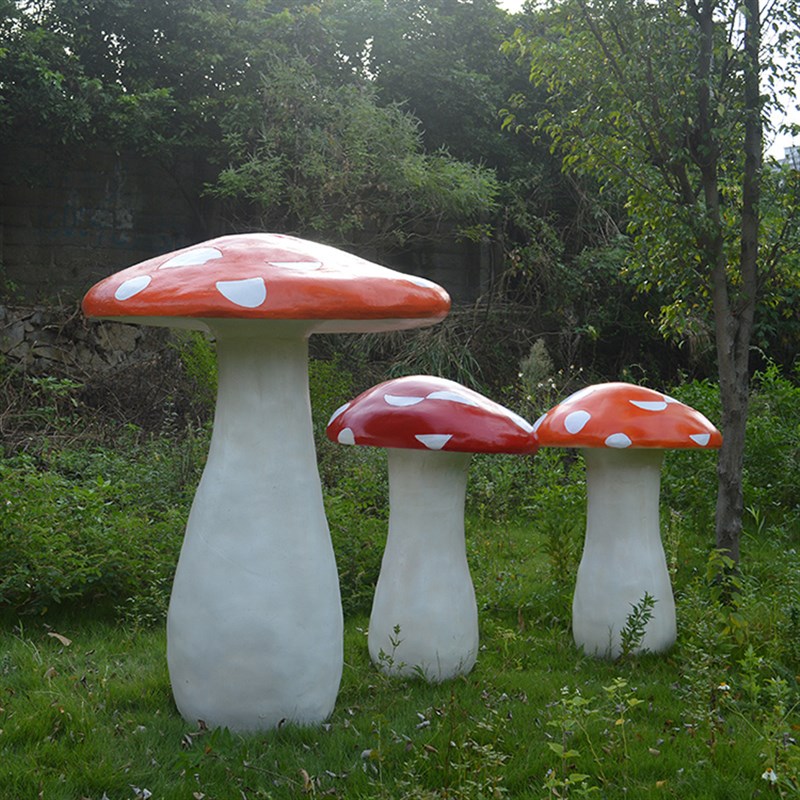 大型雕塑玻璃钢蘑菇泡沫硬化装饰大型落地雕塑摆件