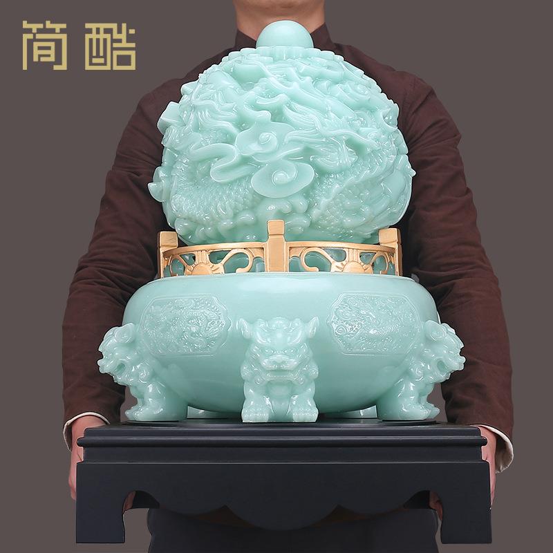 招财九转乾坤鼎摆件大号入门玄关屏风客厅家居办公室桌装饰工艺礼