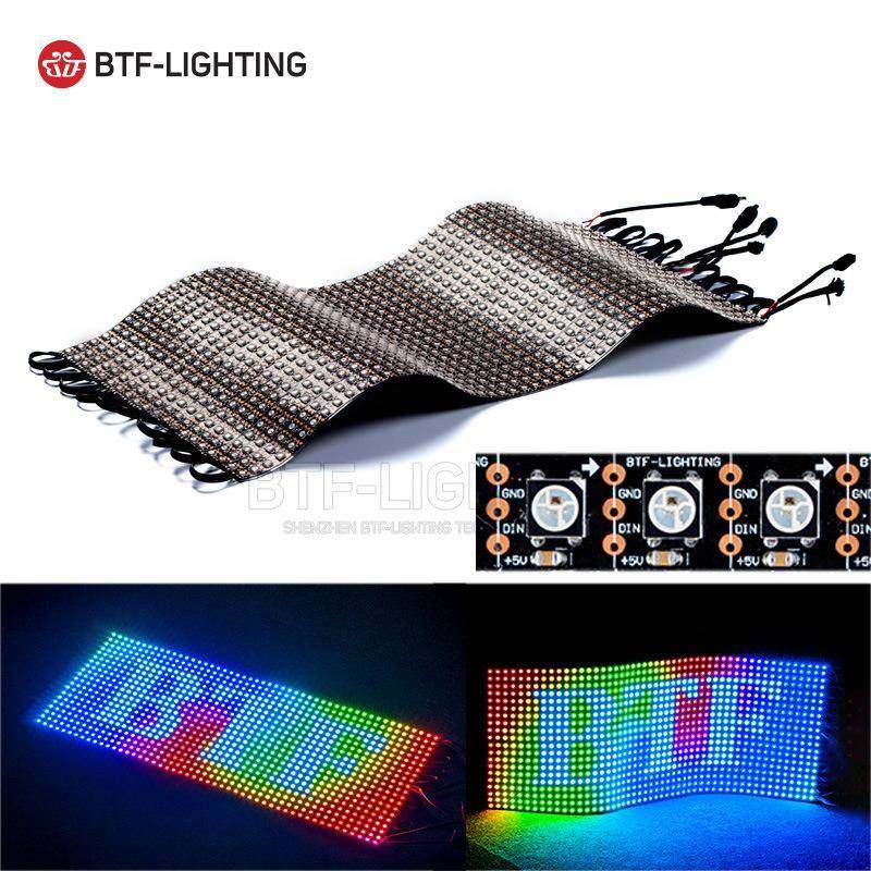 新品led室内全彩WS2812B显示20X50CM软性RGB光源DC5V内置IC像素屏