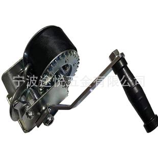 供应800LBS拖车绞盘手摇绞车带6米黑色织带游艇手动绞盘