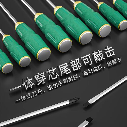 十字一字敲击螺丝刀套装穿心螺丝刀梅花改锥工具多功能平口起子