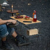 柯曼T 加厚不锈钢户外露营便携折叠桌 230A系列野炊场地置物架子