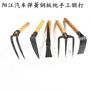 小洋镐弹簧钢纯钢小号三两齿小耙子挖土小锄头小型小巧迷你种菜锄
