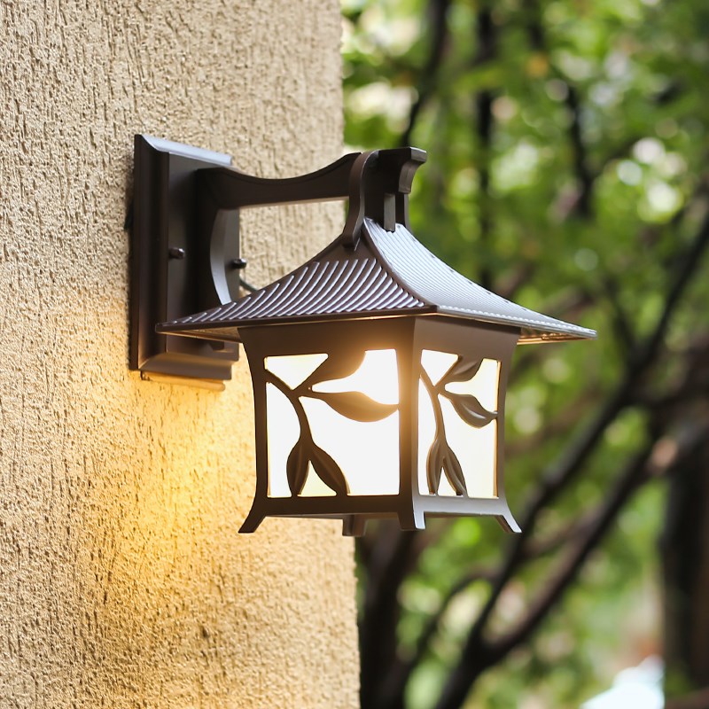 太阳能户外阳台壁灯新中s式复古别墅花园外墙室外仿古民宿过道墙