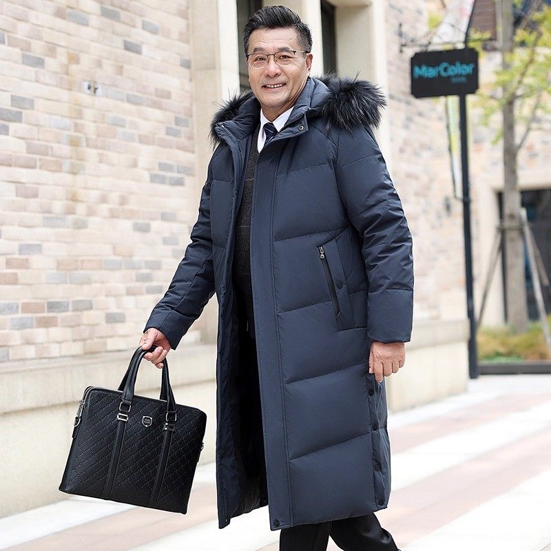 Taridean/塔尼德安中长款羽绒服男士中老年人加厚冬季保暖外套