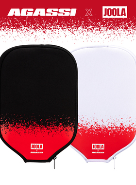 JOOLA&AGASSI尤拉匹克球拍套联名款防刮磕拉链黑高弹通用保护套
