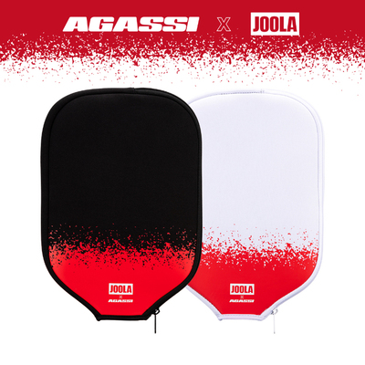 JOOLA&AGASSI尤拉匹克球拍套联名款防刮磕拉链黑高弹通用保护套