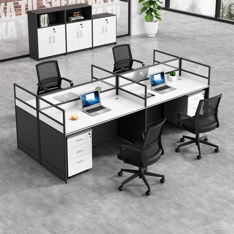 屏风办公桌椅子组合n简约现代四六人员工位办公室财务职员隔断卡