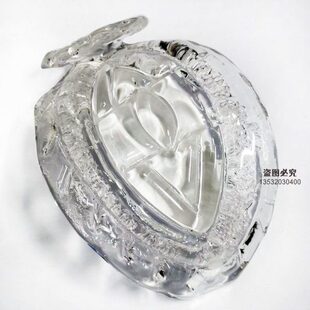 水晶吊灯配件鱼尾玻璃片白沙橄榄片玉片吸顶灯单孔烤弯片玻璃配件