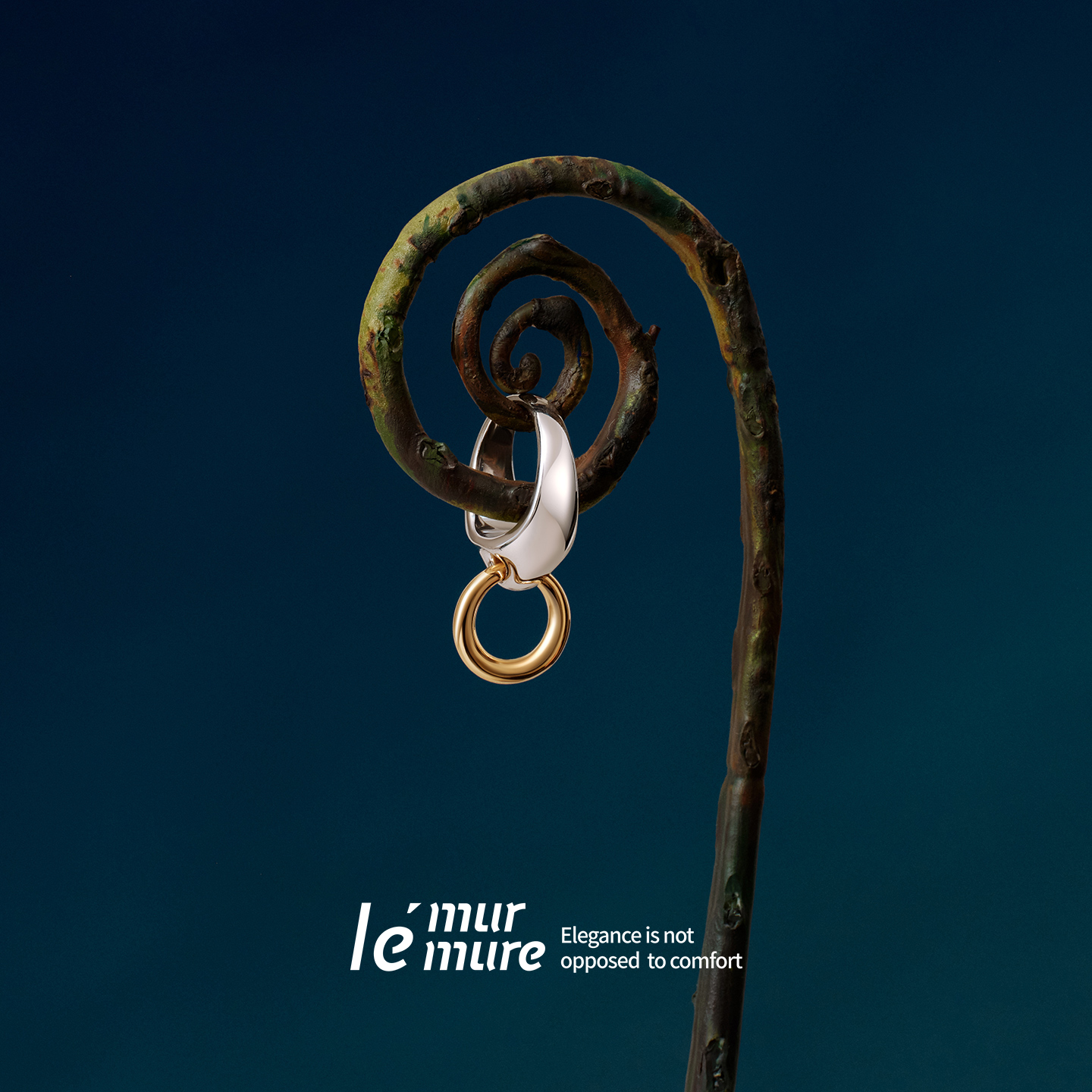 Le' Murmure 雕塑艺术 高质感14k金结构主义不规则撞色纯手工戒指