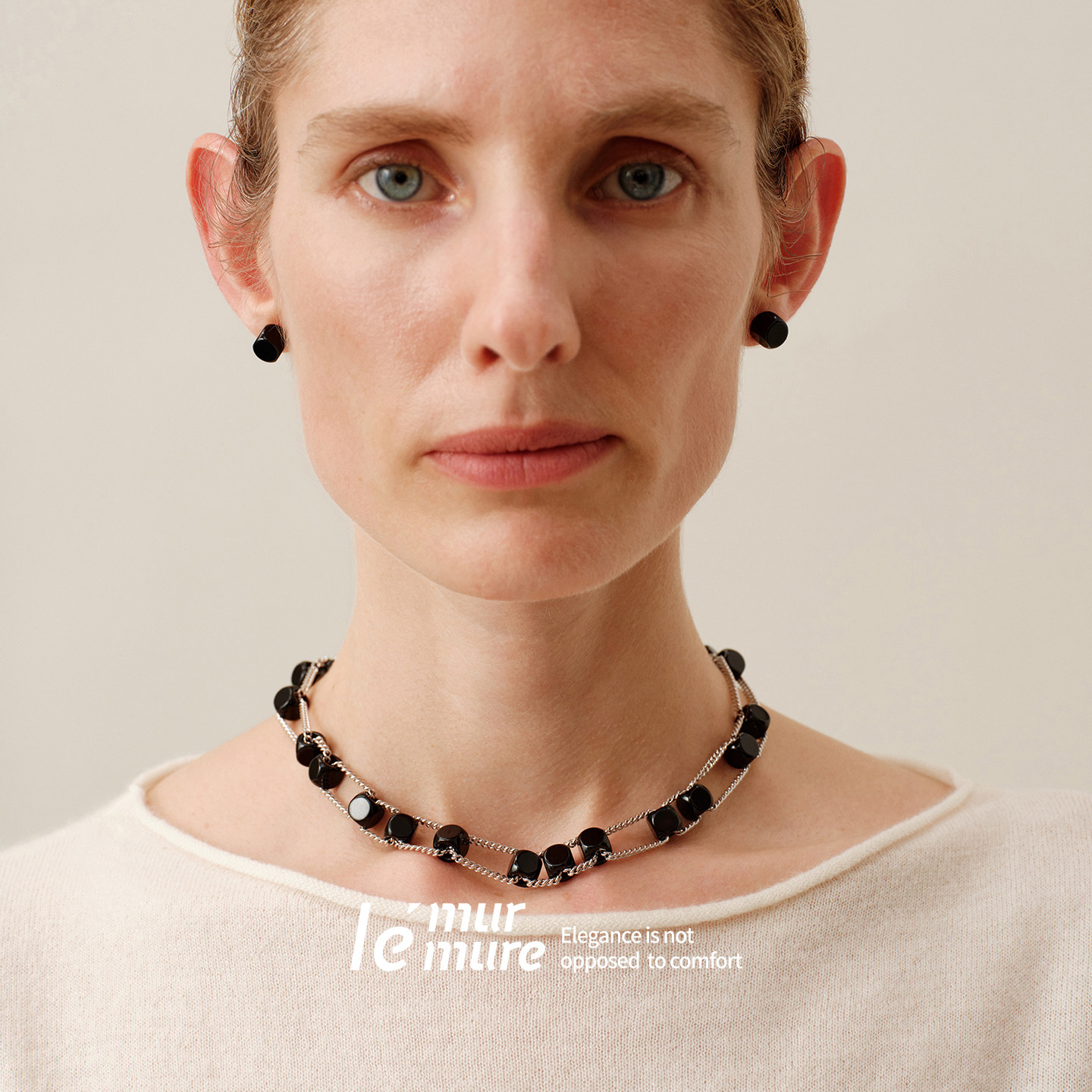 Le'Murmure手工黑玛瑙耳钉耳环