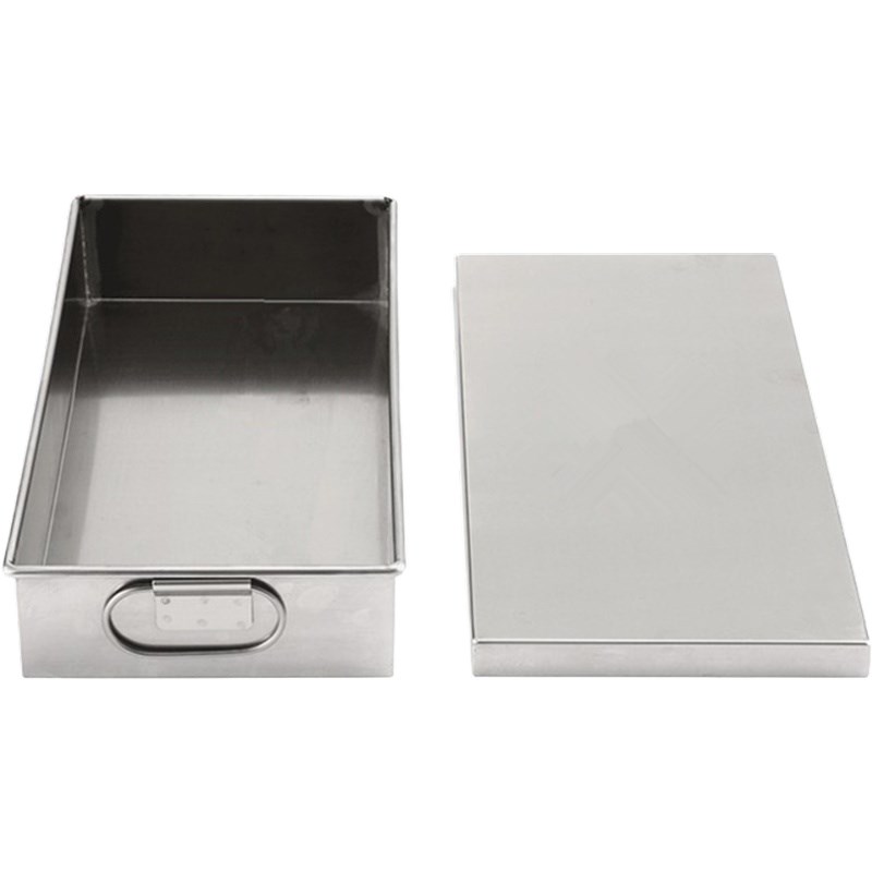 不锈钢保鲜盒长方形带盖收纳盒整理盒L储物盒加厚小9寸方盆