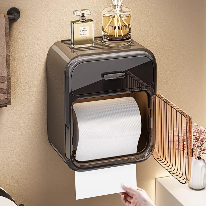 NASV厕所g纸巾盒卫生间抽纸盒防水壁挂式卷纸免打孔卫生纸置物架