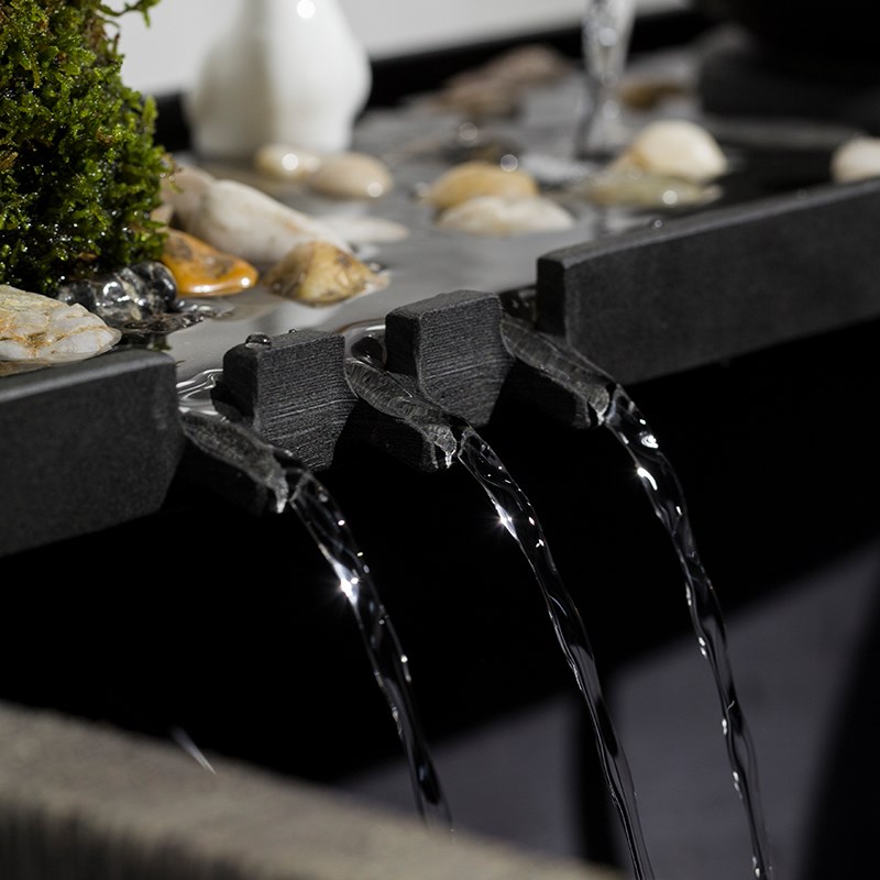 古法养鱼生态f鱼缸水缸过滤造景瀑布流水摆件循环水盘微景观水景