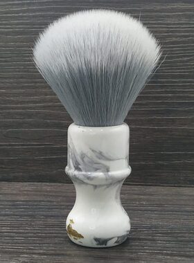 帝诗大规格灰色高弹柔软人造丝头剃须刷仿大理石云纹手柄胡刷