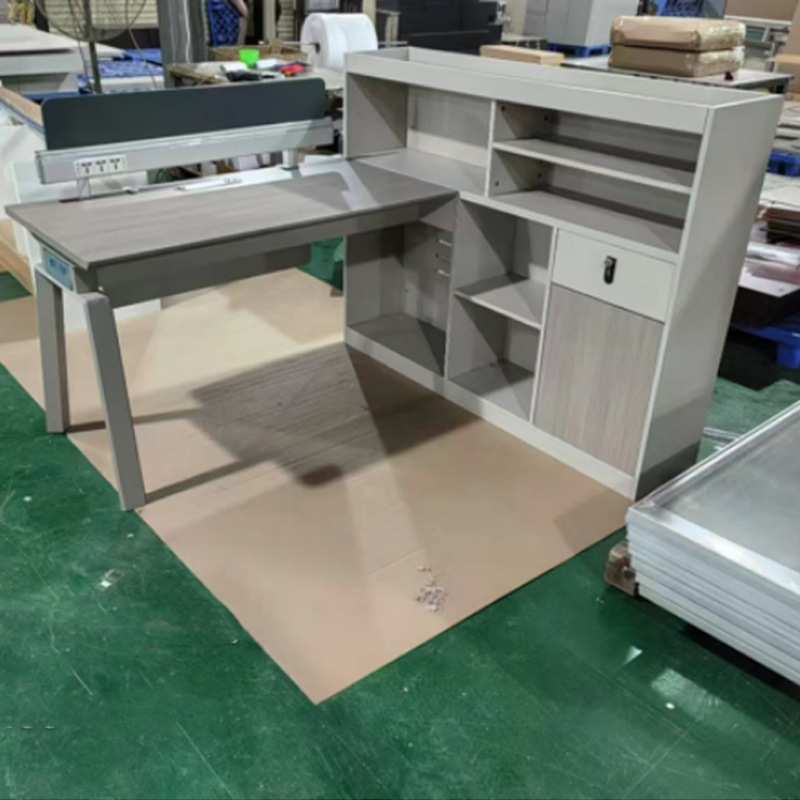 简约现代单人位电脑桌组合带高柜职员桌单人位员工桌子办公家具