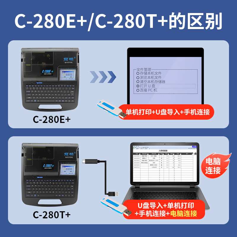 丽标线号机C-280E线缆套管打印机线号管打码机热缩管打号机印字机